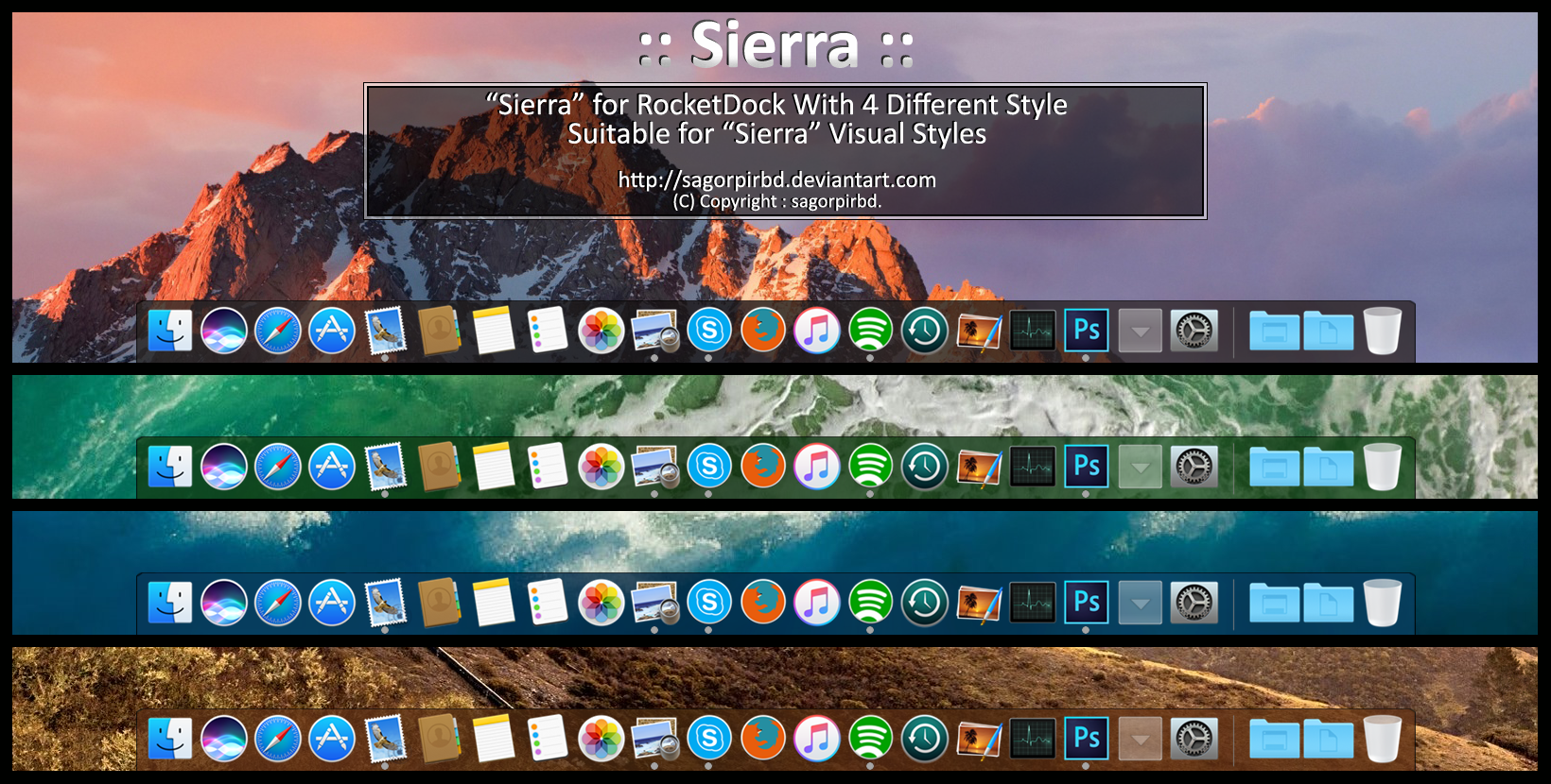free mac os sierra skin pack for windows 10